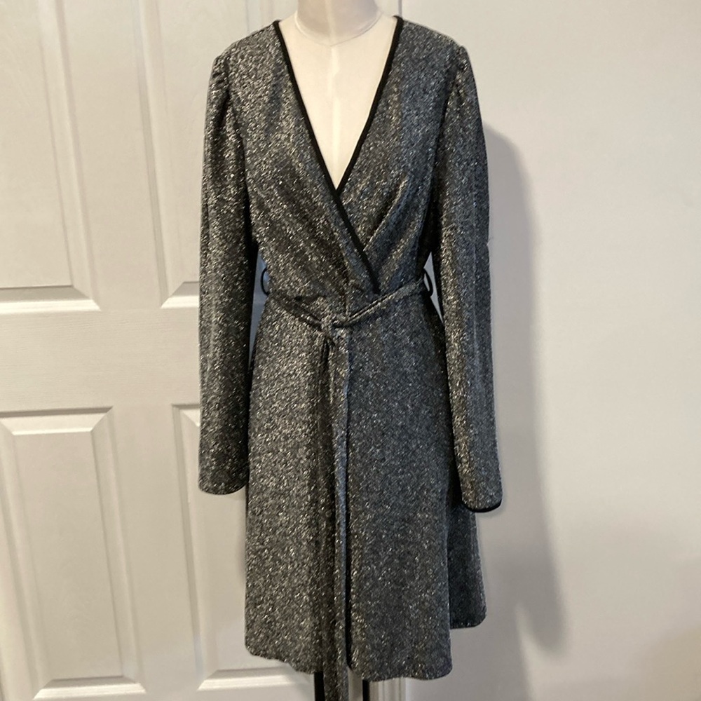 Elegant Silver Wrap Dress